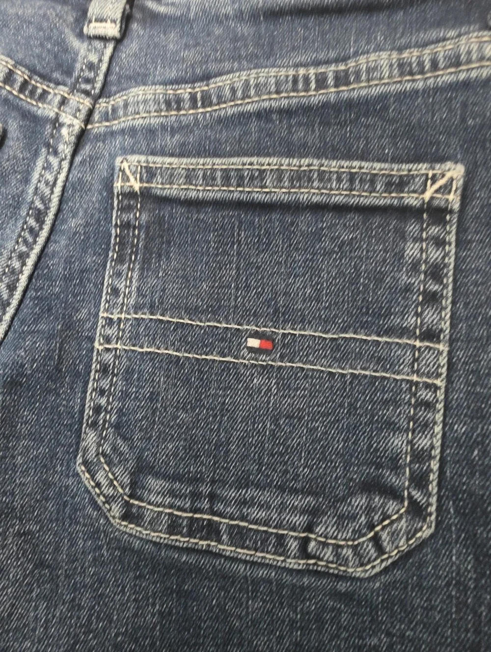Tommy Hilfiger Kids Girls Wide Leg Cargo Utility Style Blue Jeans Sz 4